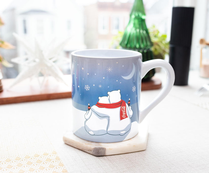 Coca-Cola Holiday Polar Bears Heat-Reveal Ceramic Mug | Holds 14 Ounces