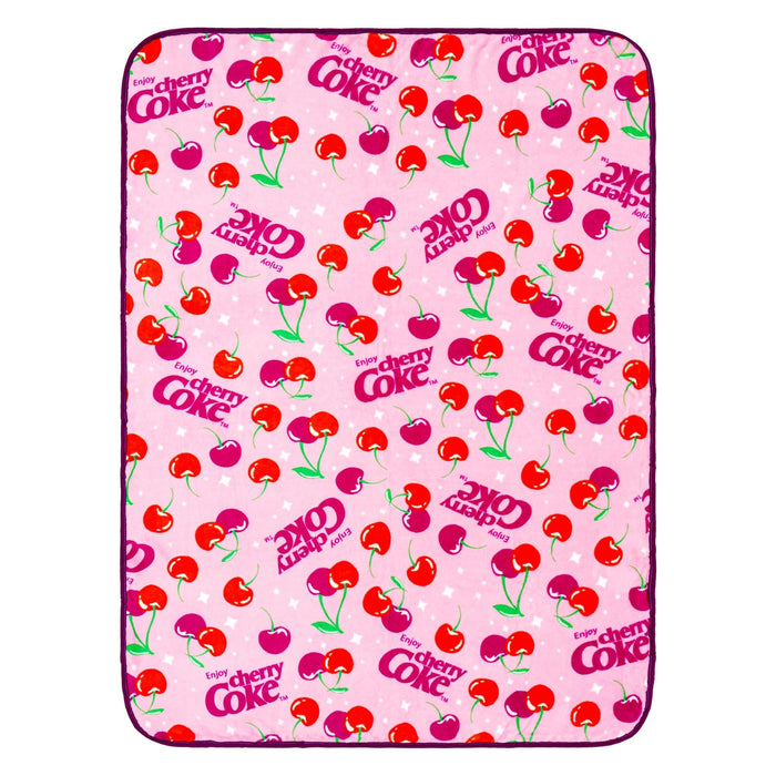 Coca-Cola - Cherry Coke Logo Collage Fleece Throw Blanket | 45 x 60 Inches