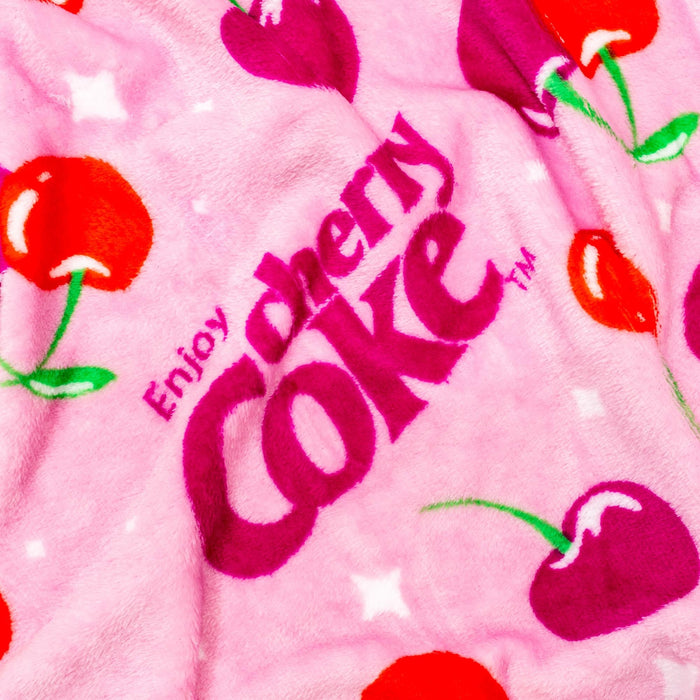 Coca-Cola - Cherry Coke Logo Collage Fleece Throw Blanket | 45 x 60 Inches