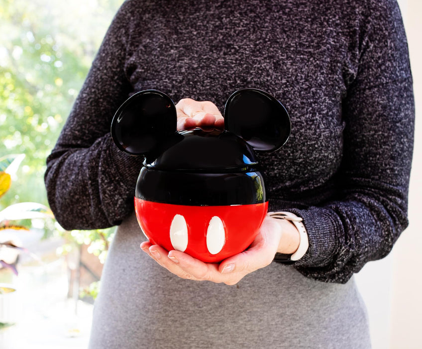 Disney Mickey Mouse Ceramic Cookie Jar Container With Lid | 6 Inches Tall