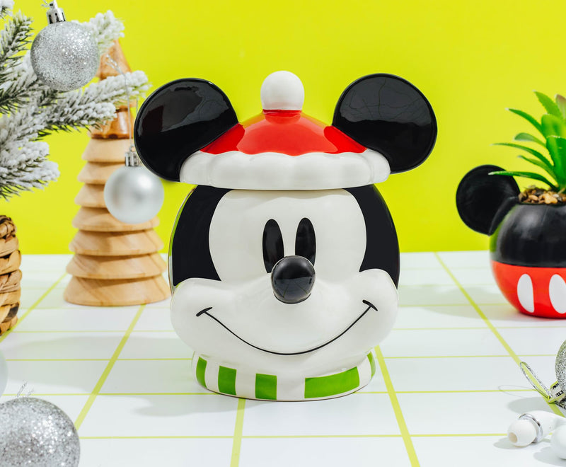 Disney Santa Mickey Mouse 6-inch Sculpted Ceramic Snack Jar product image 6 of 10