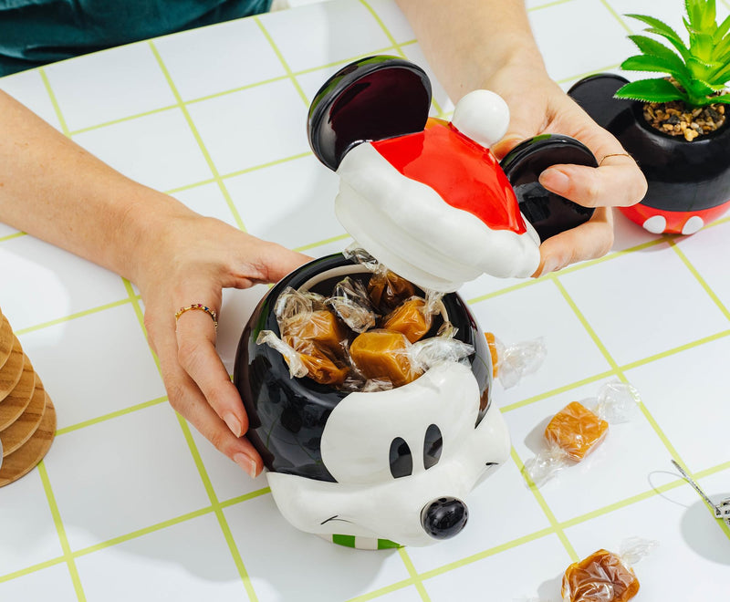 Disney Santa Mickey Mouse 6-inch Sculpted Ceramic Snack Jar product image 8 of 10