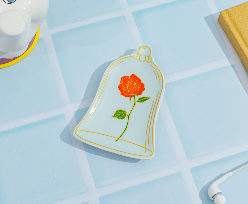 Disney - Beauty and The Beast Enchanted Rose Sculpted Ceramic Trinket Tray