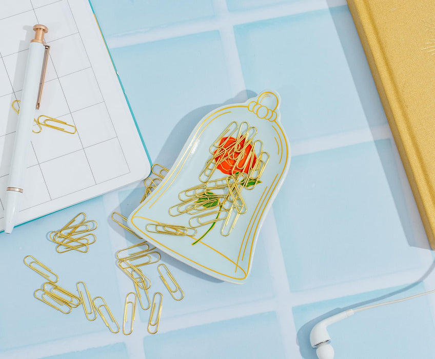 Disney - Beauty and The Beast Enchanted Rose Sculpted Ceramic Trinket Tray