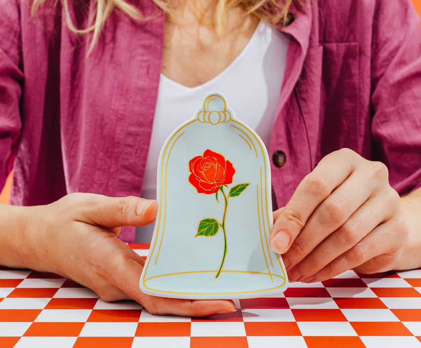 Disney - Beauty and The Beast Enchanted Rose Sculpted Ceramic Trinket Tray