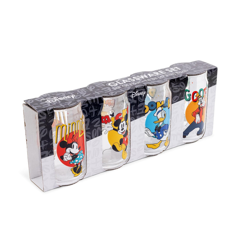 Disney Mickey Mouse and Friends 4-Piece Glass Can Set | Each Holds 16 Ounces product image 2 of 7