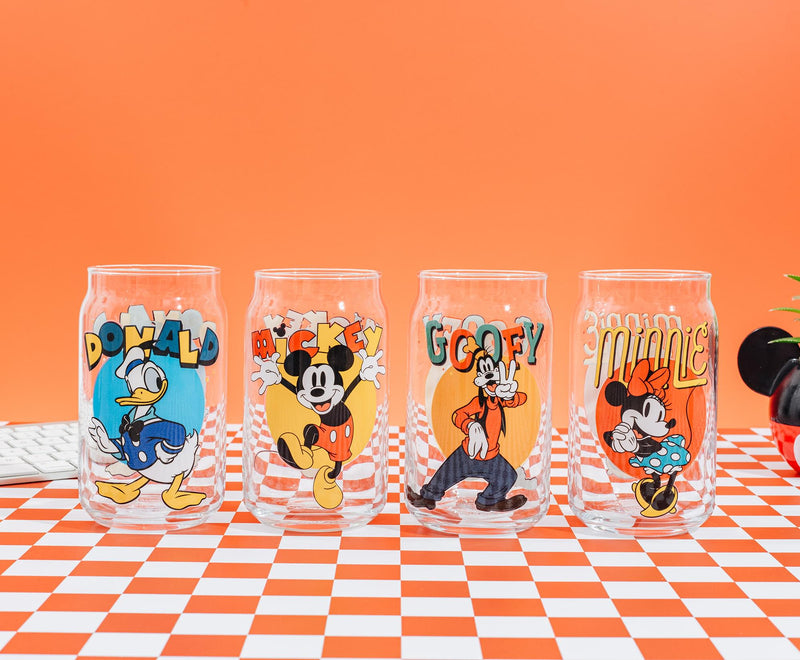Disney Mickey Mouse and Friends 4-Piece Glass Can Set | Each Holds 16 Ounces product image 3 of 7