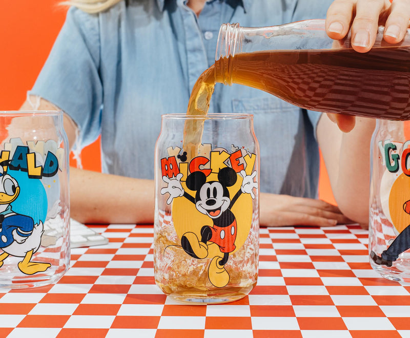 Disney Mickey Mouse and Friends 4-Piece Glass Can Set | Each Holds 16 Ounces product image 4 of 7