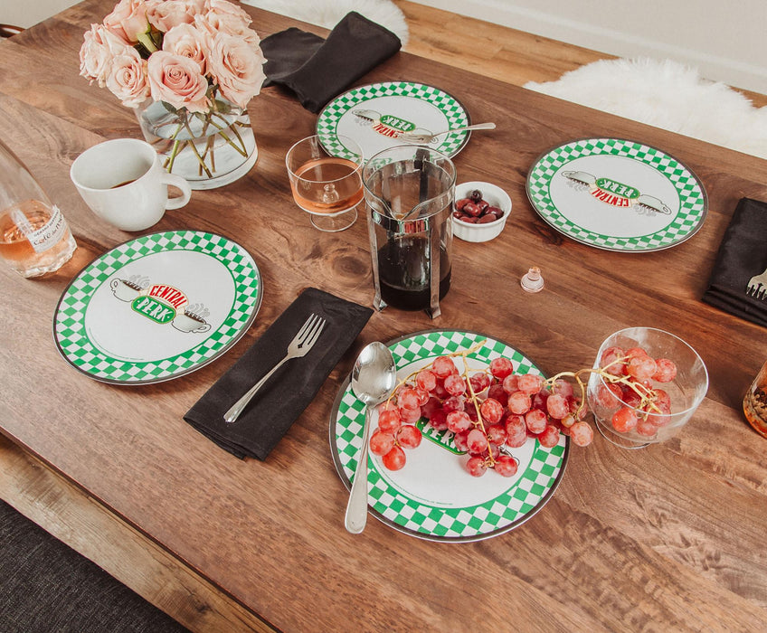 Friends - Central Perk Checkerboard Logo 10-Inch Melamine Dinner Plates | Set of 4