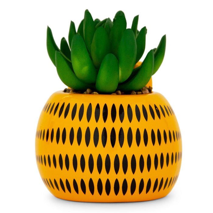 4 inch succulent pots Garfield 4-Inch Ceramic Mini Planter With Artificial Succulent — MeTV Mall