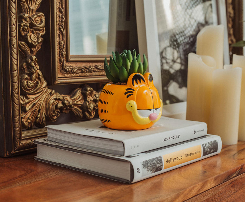 Garfield 4-Inch Ceramic Mini Planter With Artificial Succulent