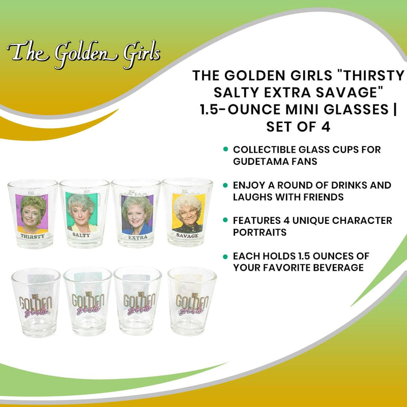The Golden Girls "Thirsty Salty Extra Savage" 1.5-Ounce Mini Glasses | Set Of 4 product image 7 of 7