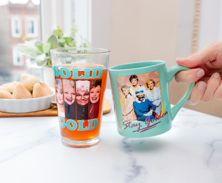 The Golden Girls "Stay Golden" Pint Glass and Coffee Mug Set