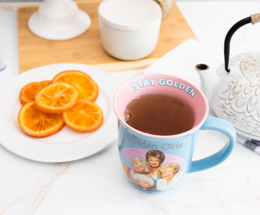 The Golden Girls "Stay Golden" Wide Rim Ceramic Coffee Mug | Holds 16 Ounces