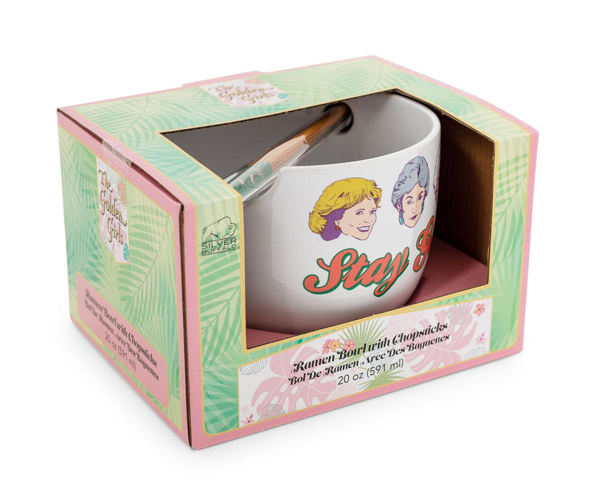 The Golden Girls "Stay Golden" 20-Ounce Ceramic Ramen Bowl and Chopstick Set