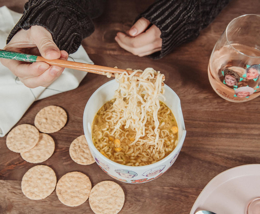 The Golden Girls "Stay Golden" 20-Ounce Ceramic Ramen Bowl and Chopstick Set