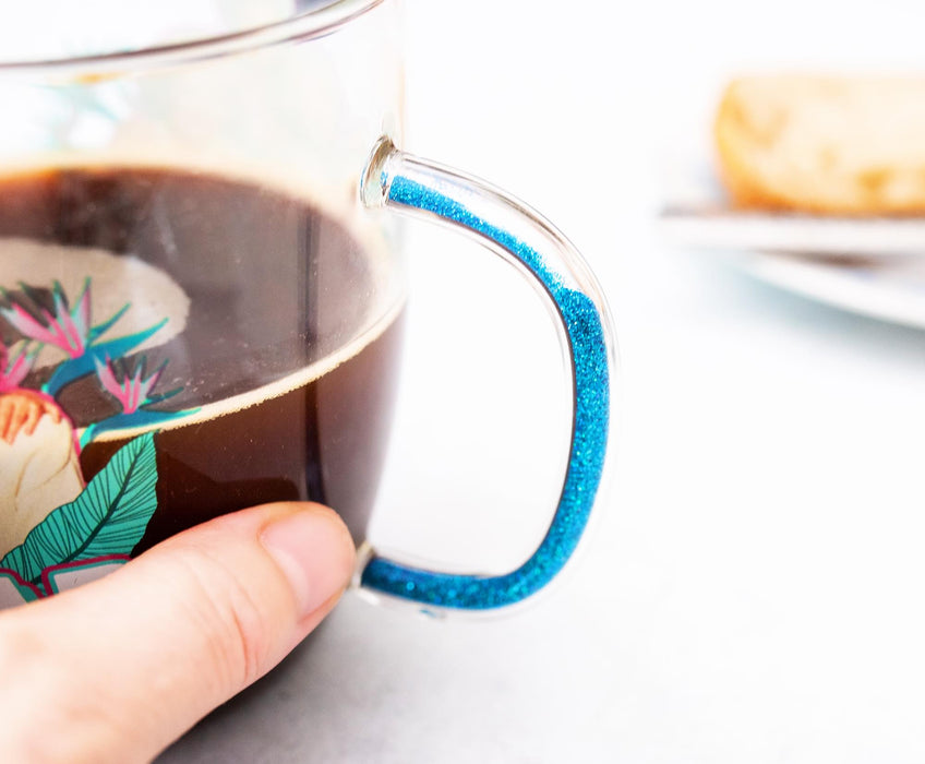 The Golden Girls "Squad" Glitter Handle Glass Mug | Holds 14 Ounces