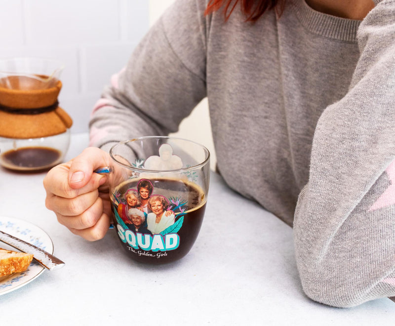 The Golden Girls "Squad" Glitter Handle Glass Mug | Holds 14 Ounces product image 5 of 5