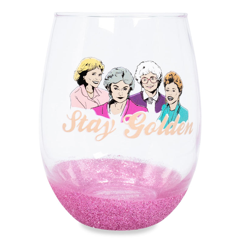 The Golden Girls "Stay Golden" Teardrop Stemless Wine Glass | Holds 20 Ounces product image 1 of 7