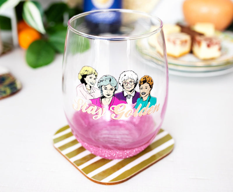 The Golden Girls "Stay Golden" Teardrop Stemless Wine Glass | Holds 20 Ounces product image 2 of 7