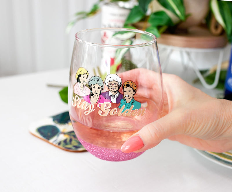 The Golden Girls "Stay Golden" Teardrop Stemless Wine Glass | Holds 20 Ounces product image 4 of 7