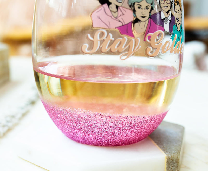 The Golden Girls "Stay Golden" Teardrop Stemless Wine Glass | Holds 20 Ounces product image 5 of 7