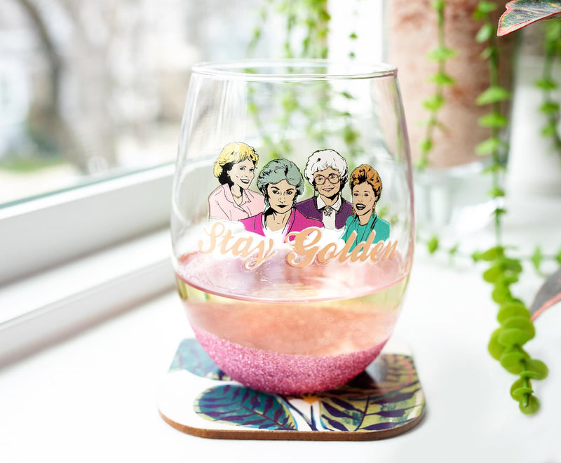 The Golden Girls "Stay Golden" Teardrop Stemless Wine Glass | Holds 20 Ounces product image 6 of 7