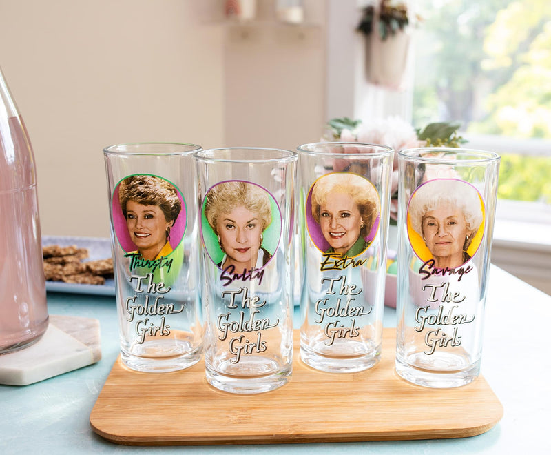 The Golden Girls Frames Logo 10-Ounce Tumbler Glasses | Set of 4 product image 3 of 10