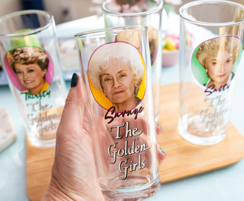 The Golden Girls Frames Logo 10-Ounce Tumbler Glasses | Set of 4 product image 5 of 10