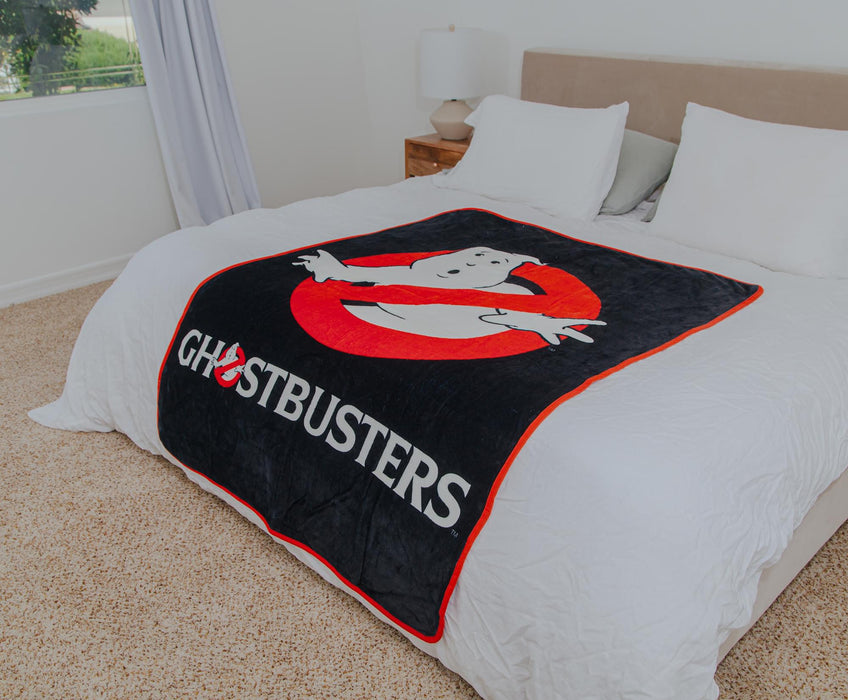 Ghostbusters Logo Raschel Throw Blanket | 45 x 60 Inches