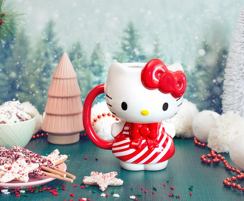 Sanrio Hello Kitty Candy Cane Dress 3D Sculpted Ceramic Mug | Holds 20 Ounces product image 3 of 9