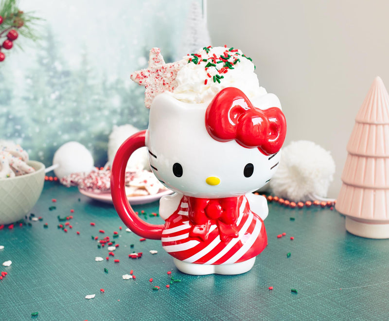 Sanrio Hello Kitty Candy Cane Dress 3D Sculpted Ceramic Mug | Holds 20 Ounces product image 7 of 9