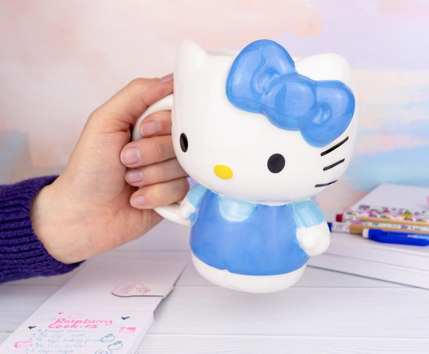 Sanrio Hello Kitty Blue Sculpted Ceramic Mug | Holds 20 Ounces