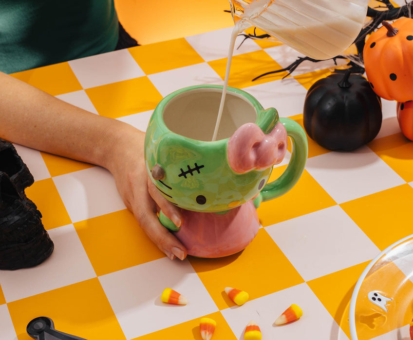 Sanrio Hello Kitty Frankenstein Pink Dress 20-Ounce Ceramic 3D Sculpted Mug
