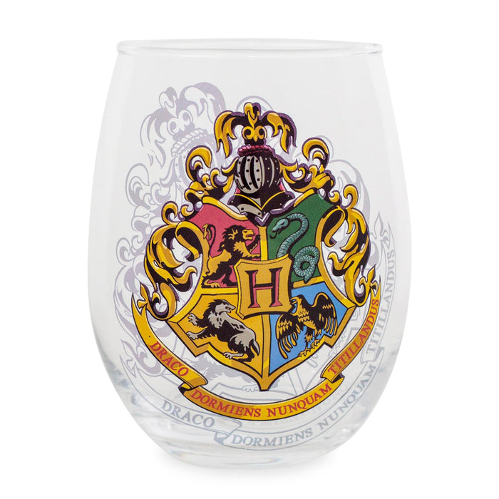 Harry Potter - Hogwarts Crest Stemless Wine Glass | Holds 20 Ounces
