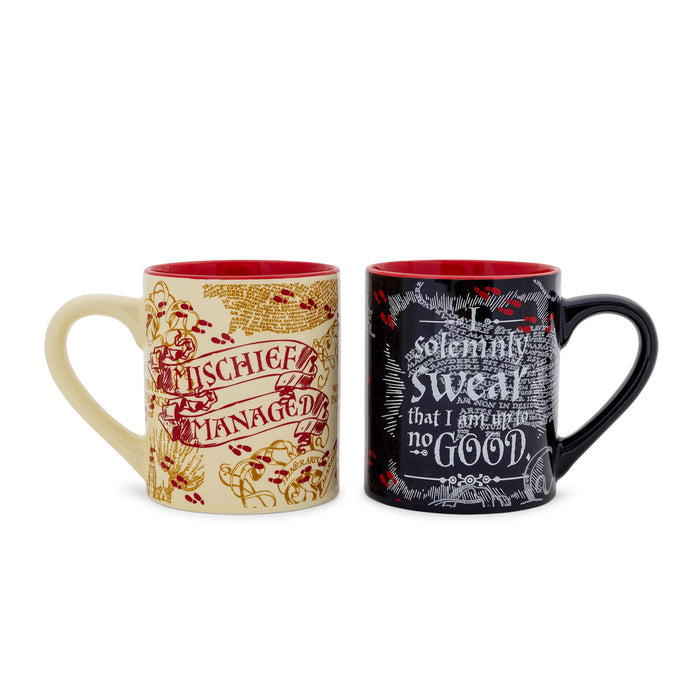 Harry Potter - Marauder's Map Quotes Ceramic Mug Set | Each Holds 14 Ounces
