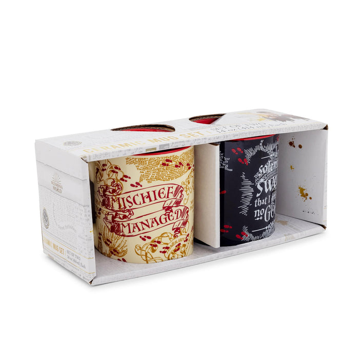 Harry Potter - Marauder's Map Quotes Ceramic Mug Set | Each Holds 14 Ounces
