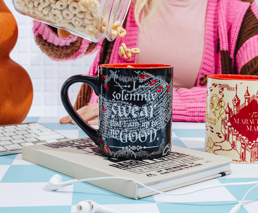 Harry Potter - Marauder's Map Quotes Ceramic Mug Set | Each Holds 14 Ounces