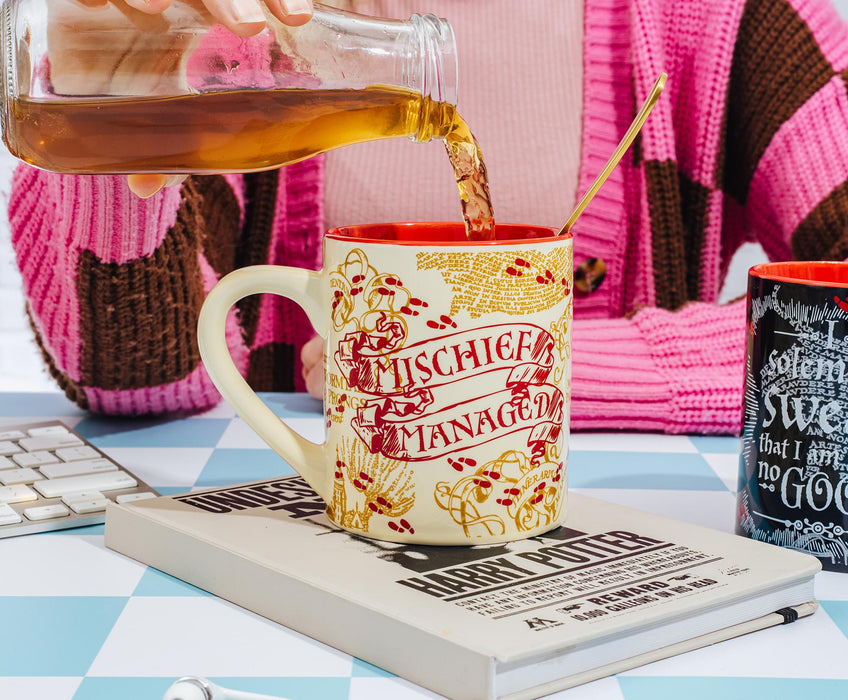 Harry Potter - Marauder's Map Quotes Ceramic Mug Set | Each Holds 14 Ounces
