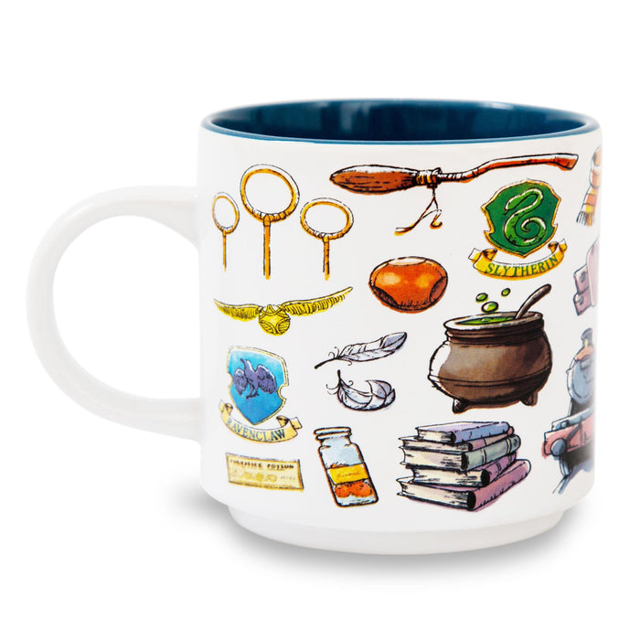 Harry Potter - Hogwarts Allover Icons Ceramic Stacking Mug | Holds 13 Ounces