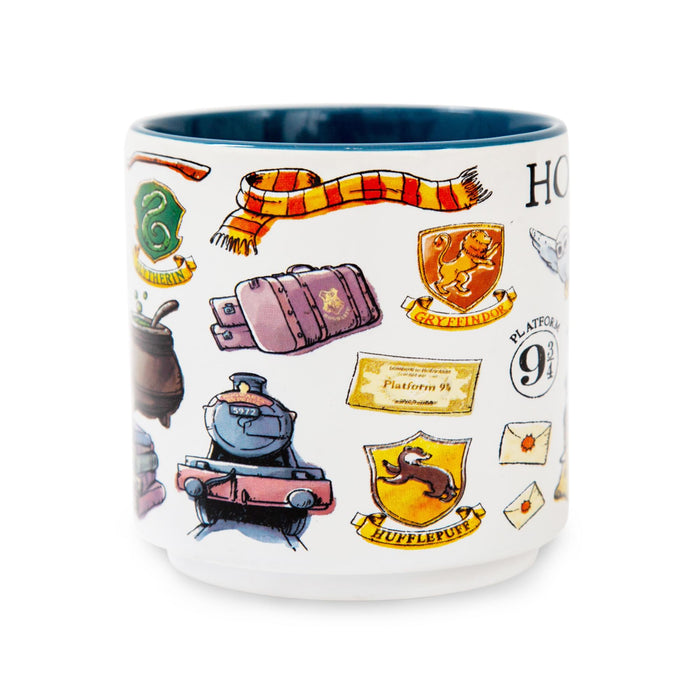 Harry Potter - Hogwarts Allover Icons Ceramic Stacking Mug | Holds 13 Ounces