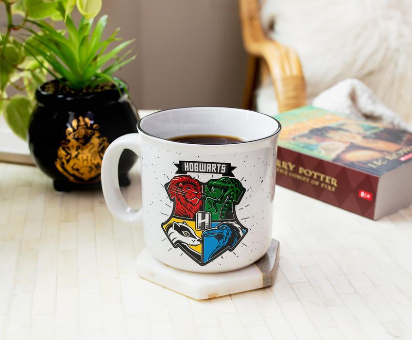 Harry Potter - Hogwarts Crest Ceramic Camper Mug | Holds 20 Ounces