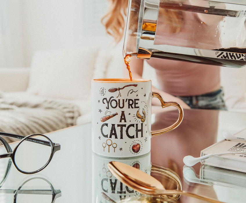 Harry Potter - Quidditch "You're A Catch" Sculpted Handle Ceramic Mug | 14 Ounces