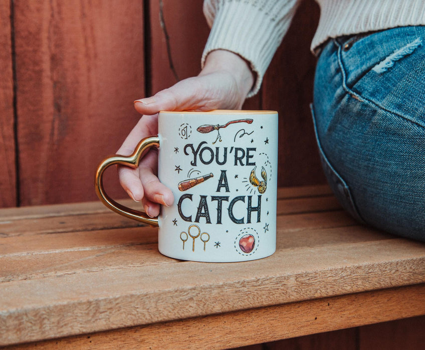 Harry Potter - Quidditch "You're A Catch" Sculpted Handle Ceramic Mug | 14 Ounces