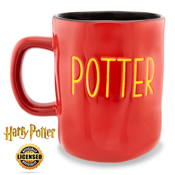 Harry Potter - Wax Resist Ceramic Pottery Mug | Holds 25 Ounces