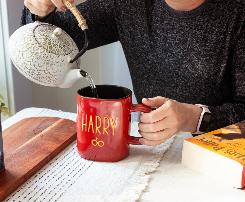 Harry Potter - Wax Resist Ceramic Pottery Mug | Holds 25 Ounces