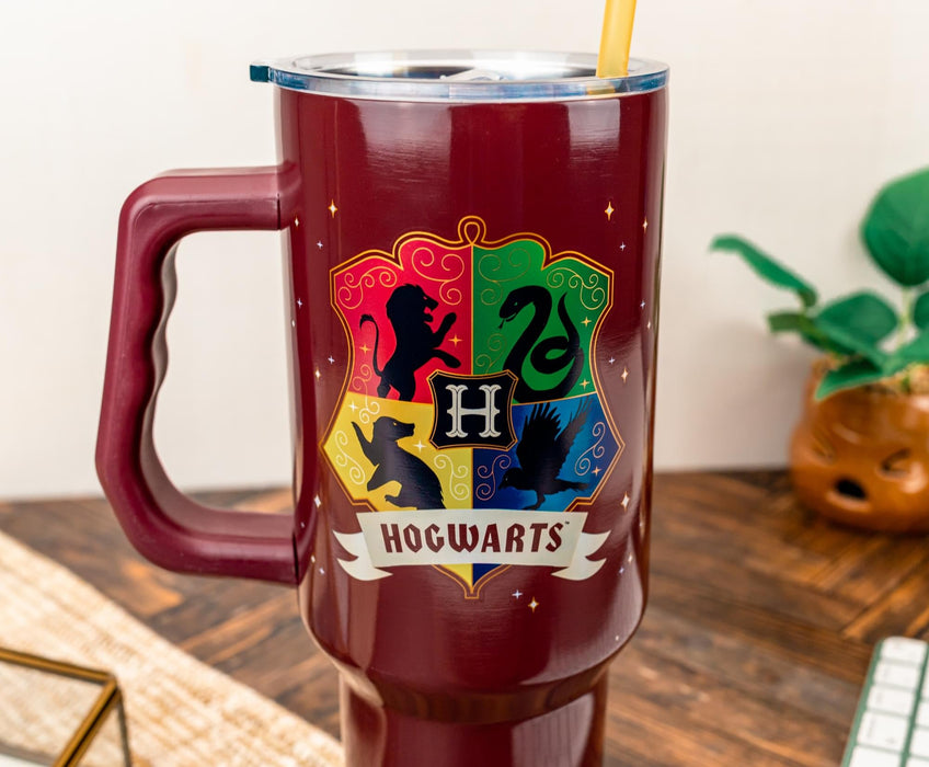 Harry Potter Hogwarts 40-Ounce Stainless Steel Tumbler With Handle