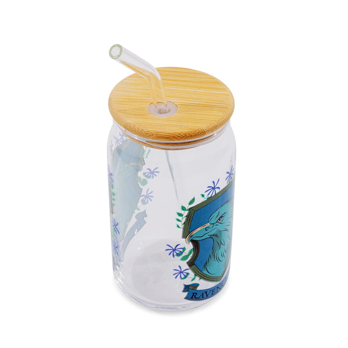 Harry Potter - Ravenclaw House Mascot Glass Tumbler With Bamboo Lid and Straw