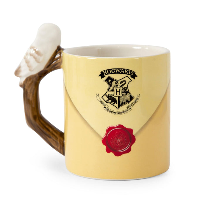 Harry Potter - Envelope Ceramic Mug with Sculpted Hedwig Handle | Holds 20 Ounces