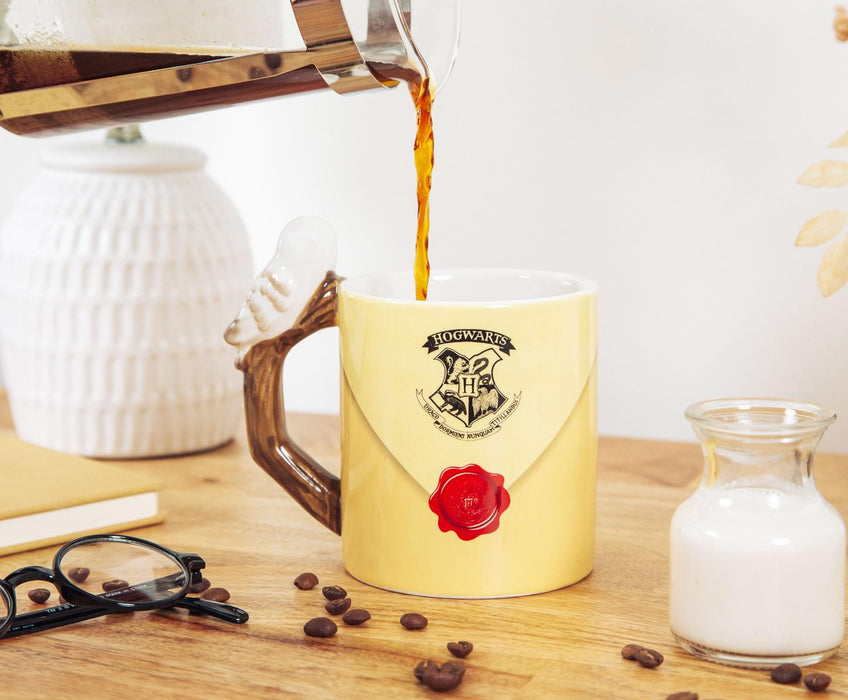 Harry Potter - Envelope Ceramic Mug with Sculpted Hedwig Handle | Holds 20 Ounces
